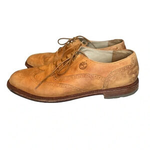 Timberland waterproof natural‎ tan leather distressed Oxford dress shoes size 10